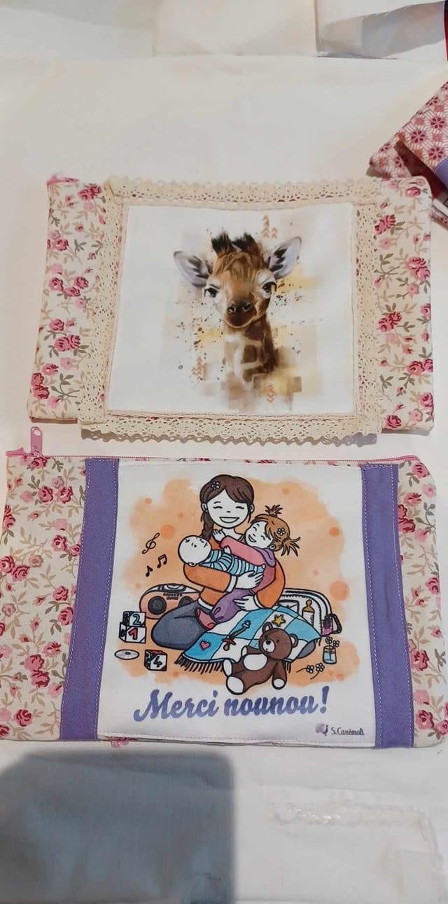 Cassoliv coupon tissu Merci Nounou en popeline de coton Oeko-tex 129g/m2