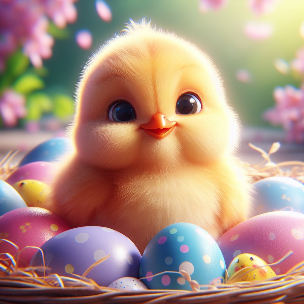 Cassoliv coupon tissu Poussin de Pâques en velours ras 410g/m2