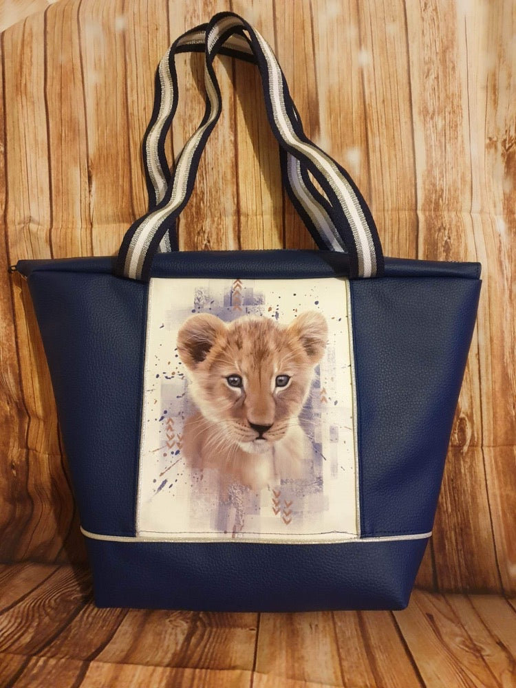 Cassoliv coupon tissu Lion en simili cuir 20x30cm