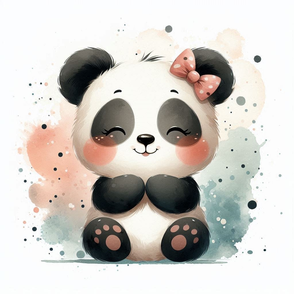 Cassoliv coupon tissu bébé panda fille en velours ras 410g/m2