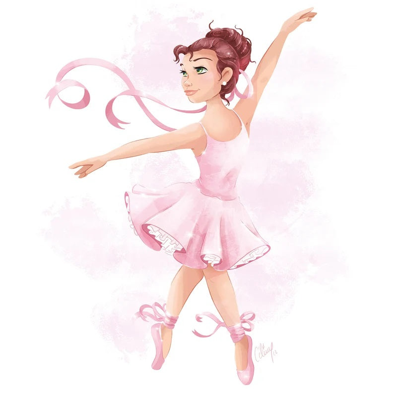 Cassoliv panneau tissu Danseuse classique de 12 ou 24 carrés de 12x12cm pour lingettes lavables