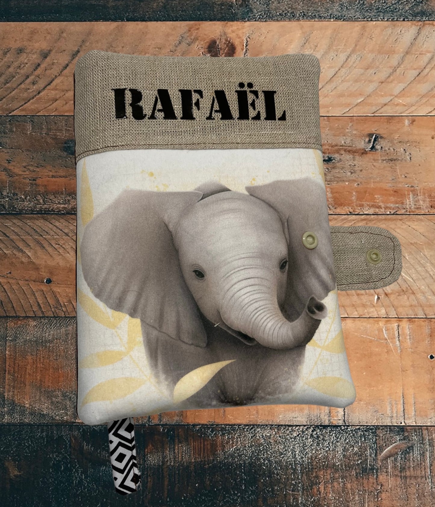 Cassoliv coupon tissu Eléphant en velours ras 410g/m2