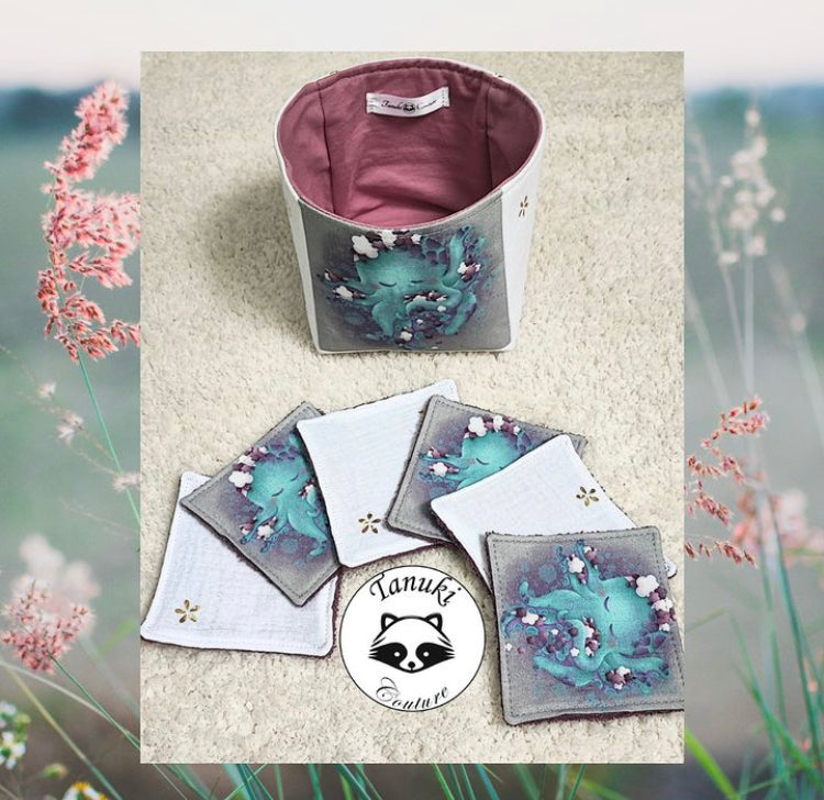 Cassoliv panneau tissu Pieuvre de 12 ou 24 carrés de 12x12cm pour lingettes lavables