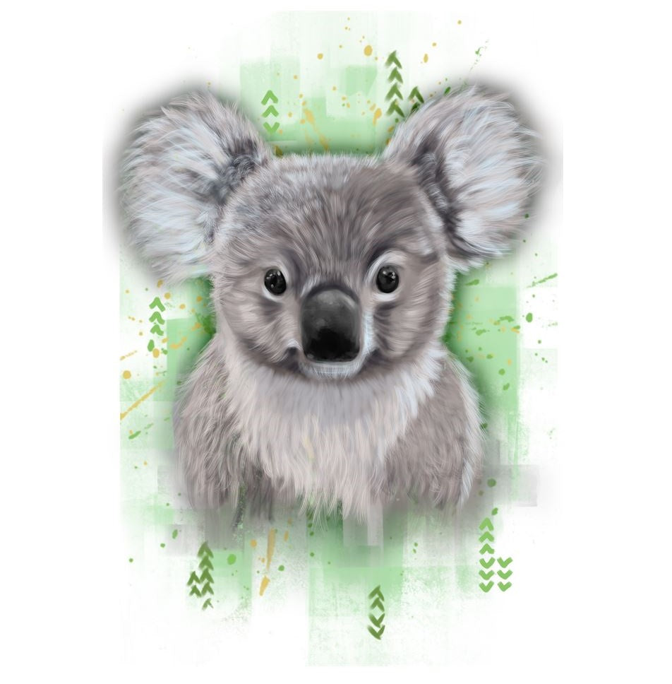 Cassoliv panneau tissu Koala de 12 ou 24 carrés de 12x12cm pour lingettes lavables