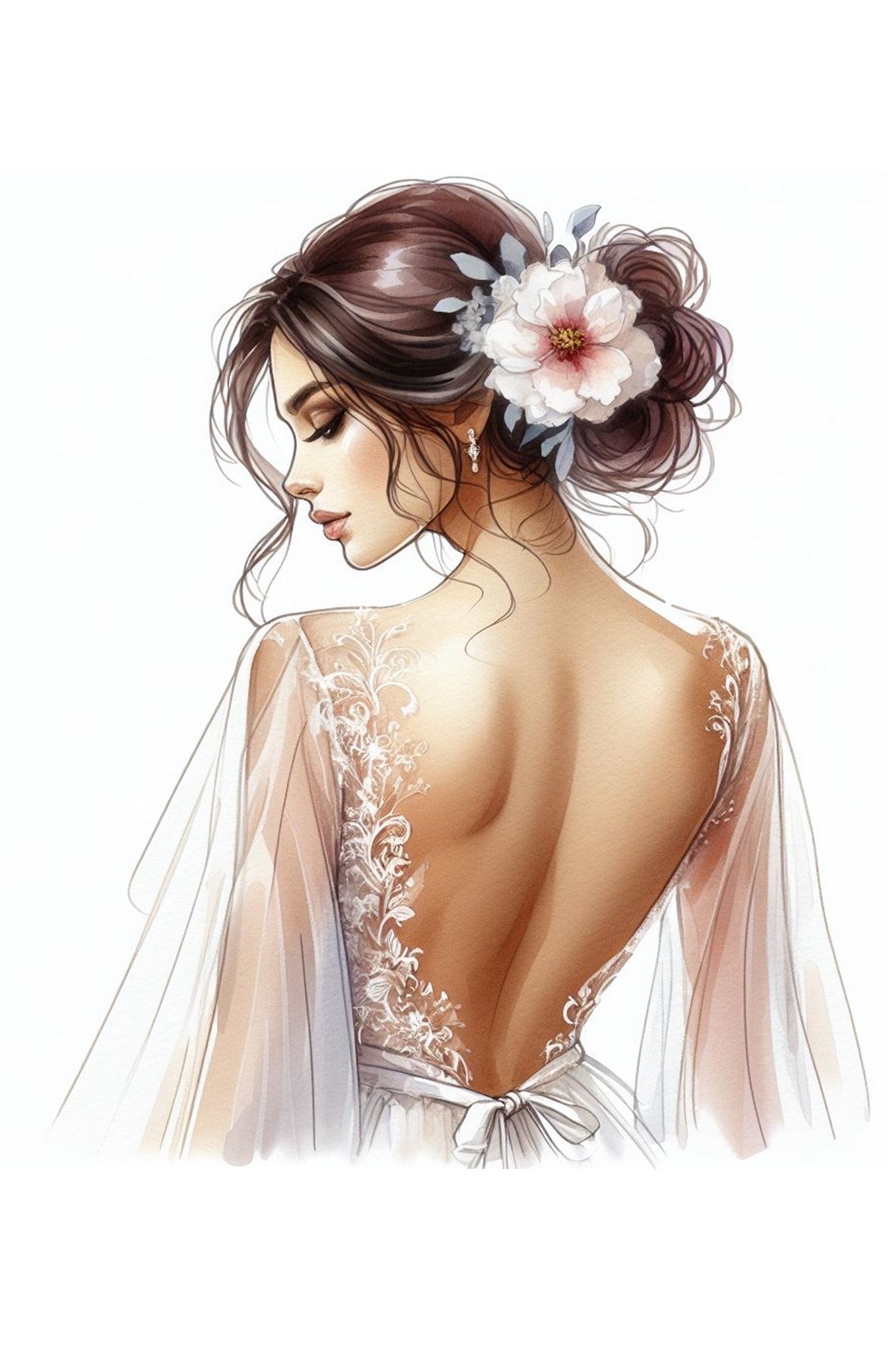 Cassoliv coupon tissu Femme mariée bohème en simili cuir 22x22cm