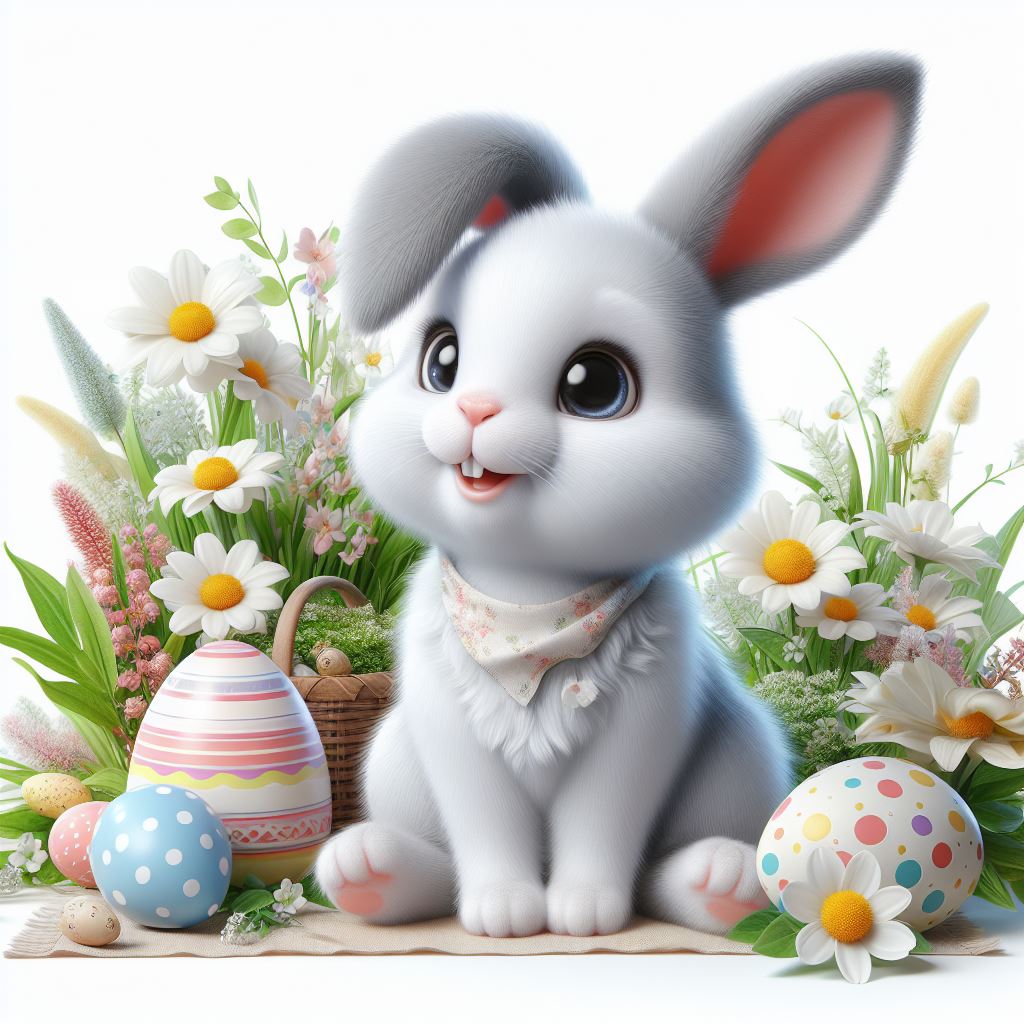 Cassoliv coupon tissu Lapin de Pâques en velours ras 410g/m2