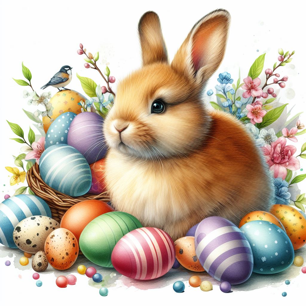 Cassoliv coupon tissu Lapin de Pâques en velours ras 410g/m2