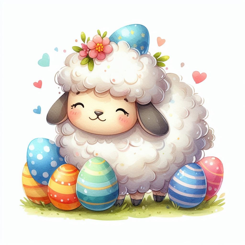 Cassoliv coupon tissu Mouton de Pâques en velours ras 410g/m2