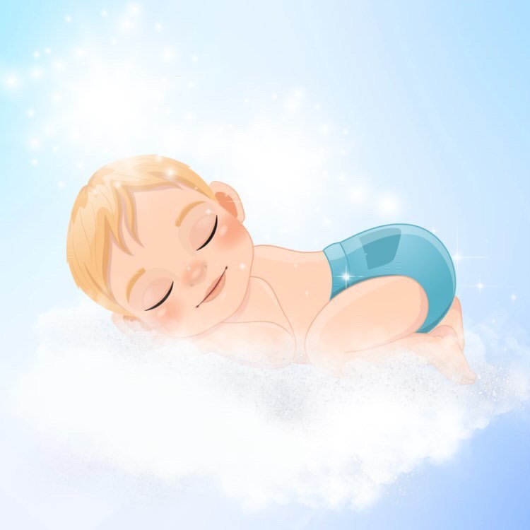 Cassoliv panneau tissu Bébé garçon blond de 12 ou 24 carrés de 12x12cm pour lingettes lavables