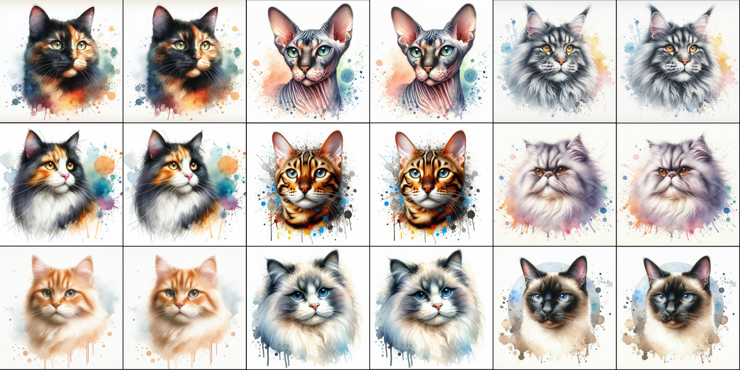 Cassoliv panneau tissu 18 carrés de 12x12cm pour jeu de memory ou lingettes lavables chat