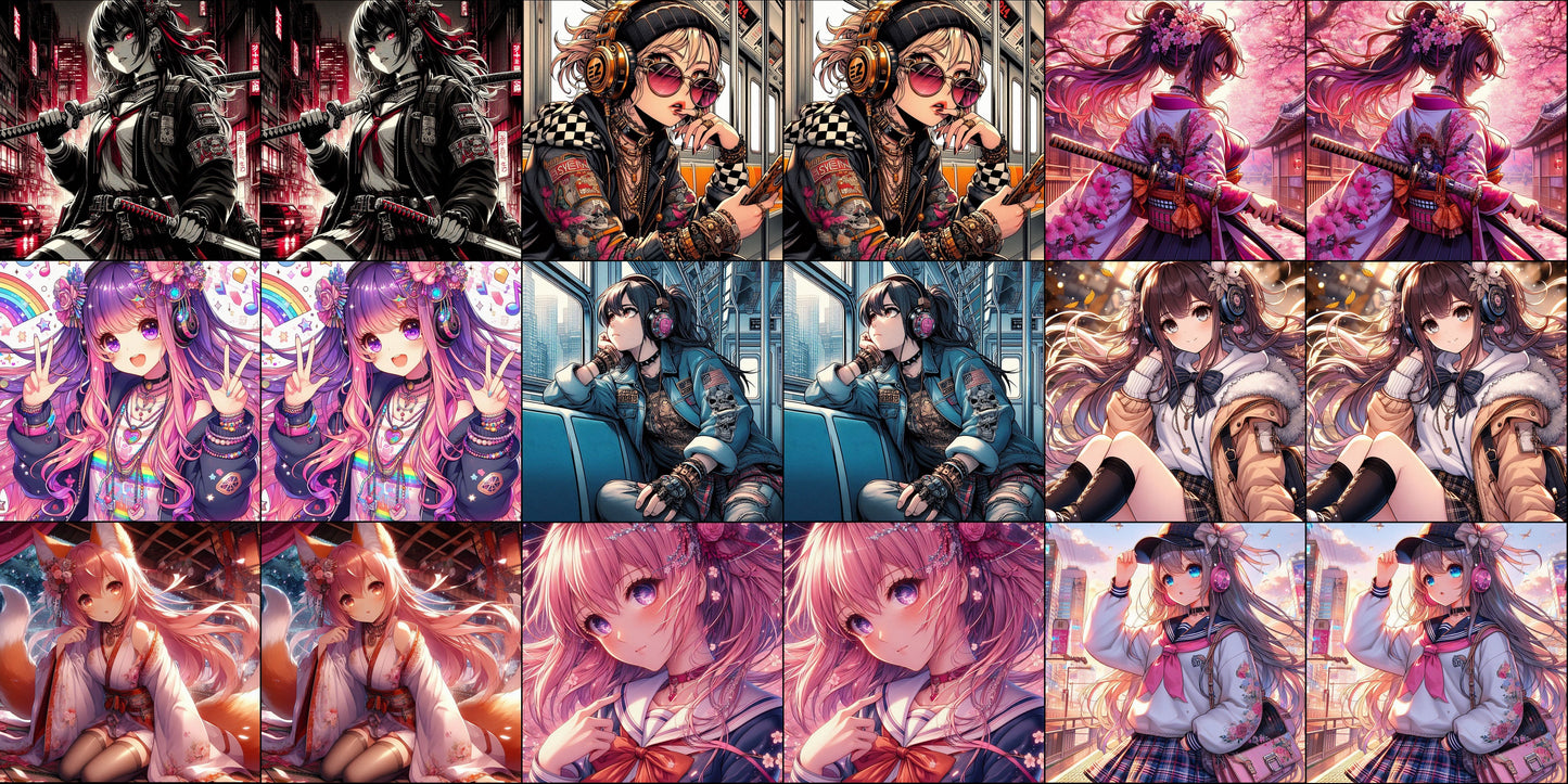 Cassoliv panneau tissu 18 carrés de 12x12cm pour jeu de memory ou lingettes lavables Manga