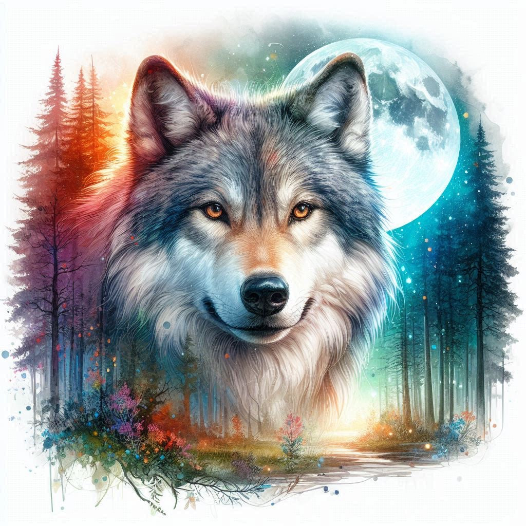 Cassoliv coupon tissu Loup sur lune en velours ras 410g/m2