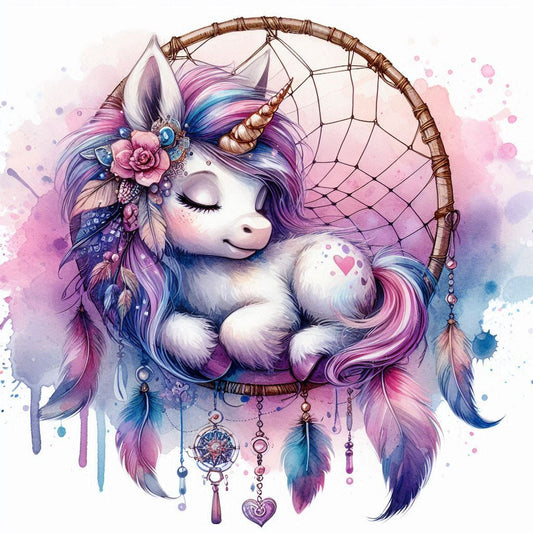 Cassoliv coupon tissu licorne attrape-rêves en velours ras 410g/m2