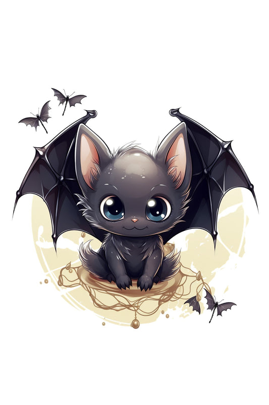 Cassoliv coupon tissu Chauve Souris en simili cuir 20x30cm